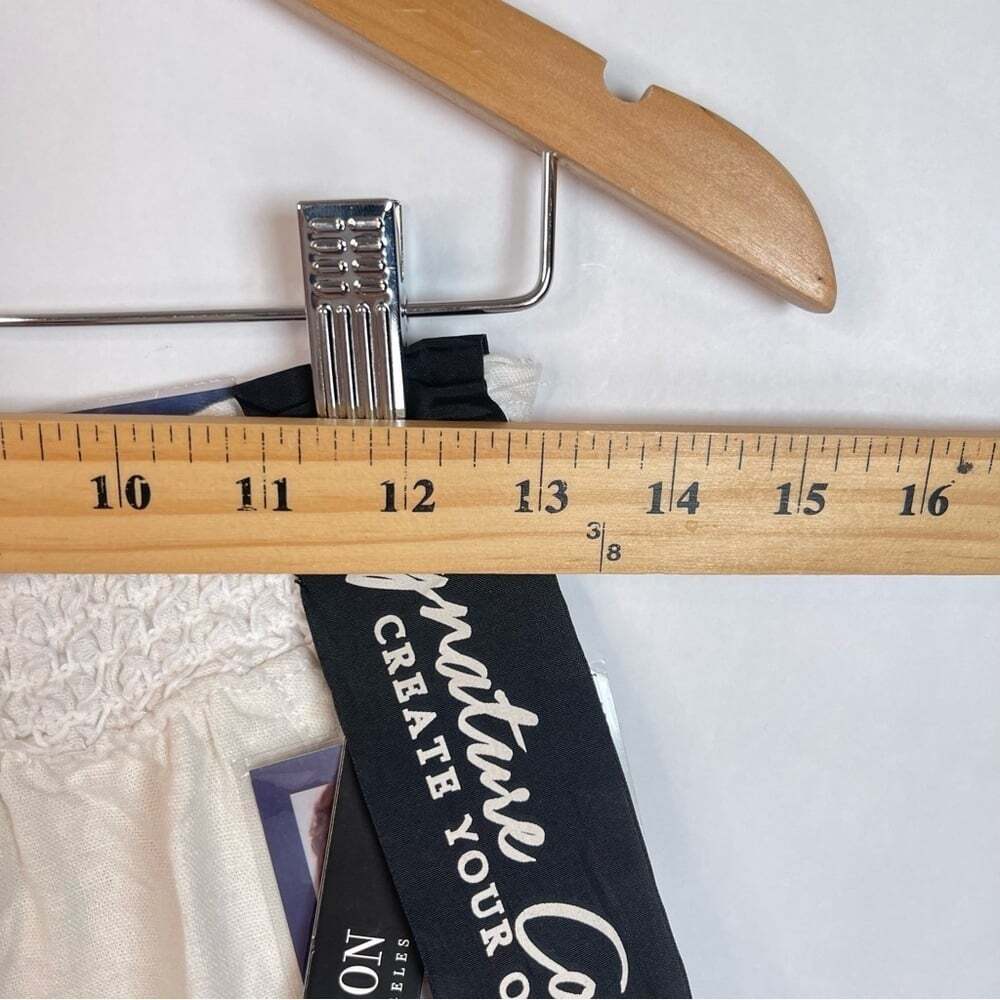 Beau Dawson White Linen Elastic Waistband Trousers Loungewear Beachy Pants Sz. M - Picture 16 of 16